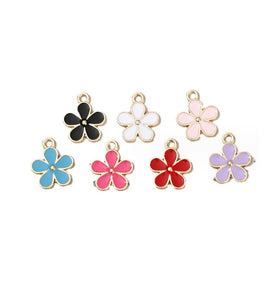Zinc Alloy Enamel Flower Daisy Charm Dangle Charm for DIY Necklace Bracelet Jewelry Making
