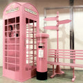 Wedding Decoration Support OEM Iron Metal Material London Pink Telephone Booth for Sale