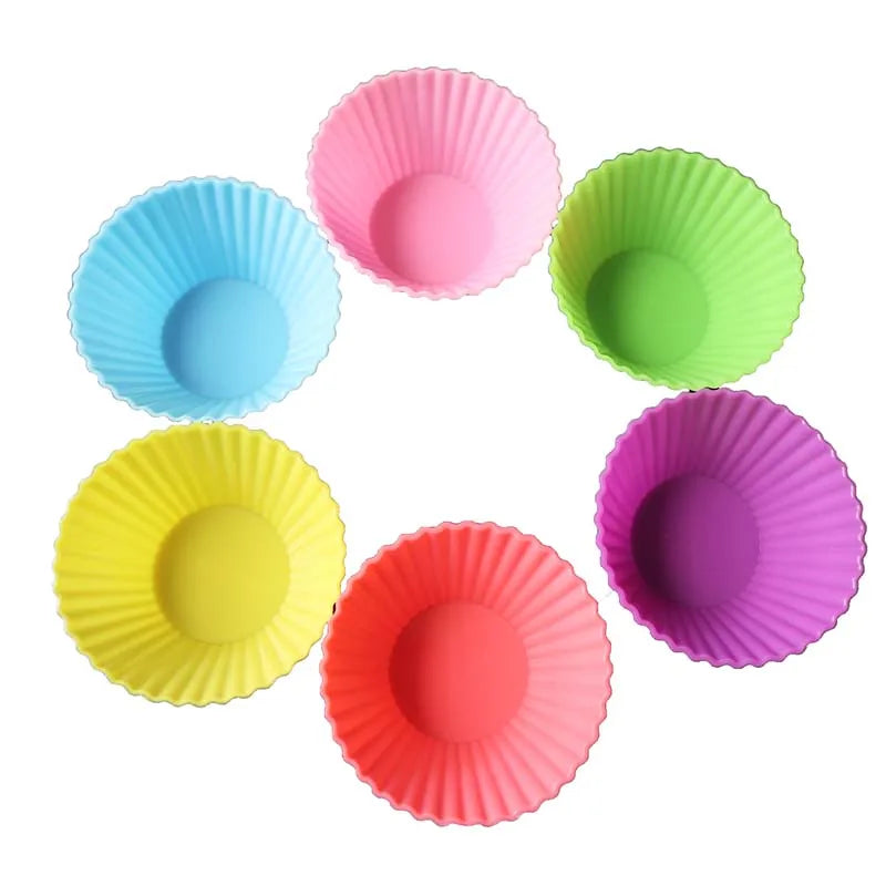 Hot Sale 7cm Round Muffin Cupcake Mold Multi Colors Silicone Cake Mold BPA Free Bakery Pastry Tools