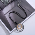 New Design Fashion Jewelry Three Colors Plating Multilayer Alloy Circle Pendant Necklace
