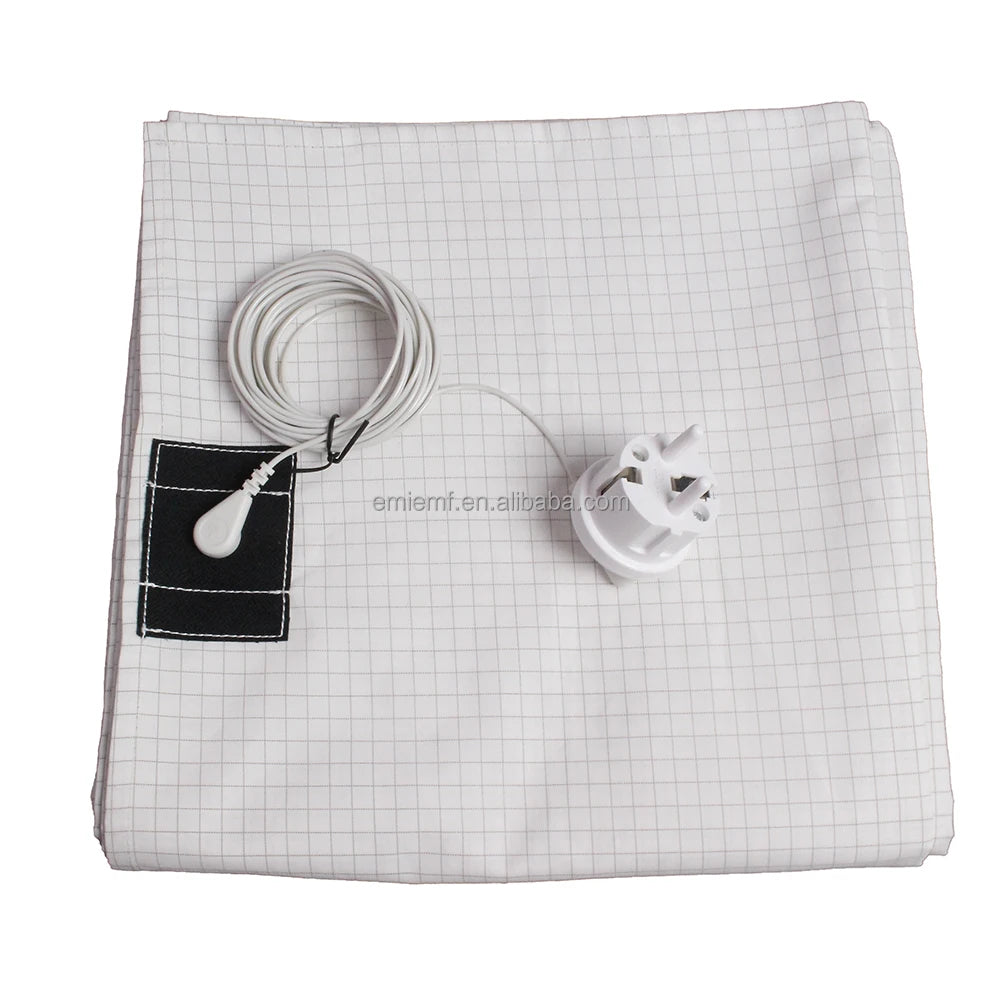 CONDUCTIVE 10%Silver Organic Cotton Earthing Bed Flat Sheets Grounded