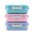 Portable Microwavable Plastic Lunch Box with Cutlery Set Sealed Square Compartment for Wheat-Based Lunches