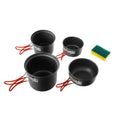 KingGear Outdoor Camping Cookware Mess Kit Hiking Backpacking Picnic Cooking Bowl Non Stick Pot Pans Cookware Sets