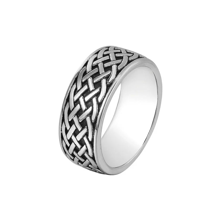 Viking Finger Rings Jewelry Custom Stainless Steel Celtic Knot Hoop Rings for Men