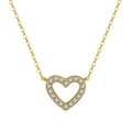 RINNTIN APN09 Valentine Gift 925 Sterling Silver Necklace 14K Gold Plated Girls Present Pendant Charm Heart Necklace for Women