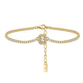 RINNTIN SB142 Wholesale Silver Jewelry 925 Sterling Silver Bracelet Tennis Chain With CZ 14K Gold Plated Bracelet for Women