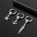 Fashion Titanium Cross Ladies Pendant Earrings Star Feather Anchor Men Stainless Steel Earrings