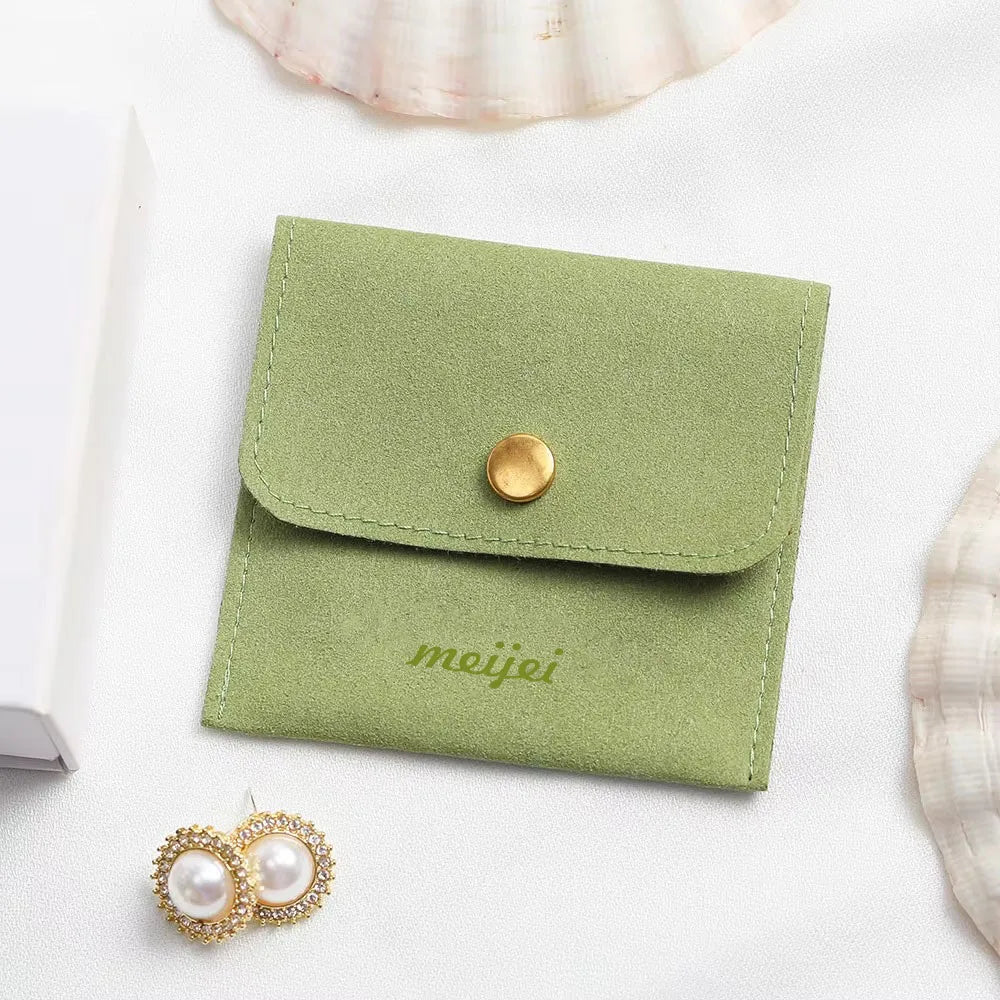 Personalized Jewelry Packaging Bag Custom Logo Envelope Microfiber Pouch Jewelry Packaging Box with Custom logo