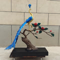 Custom Fiberglass Animal Decoration Decoration Life Size Colorful Peacock Statue