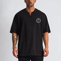 Summer Men Harajuku V-neck Tshirt Short Sleeve T-Shirts Korean Hip Hop Casual Fashion Oversized T Shirt Gym Fitness Black Tees T