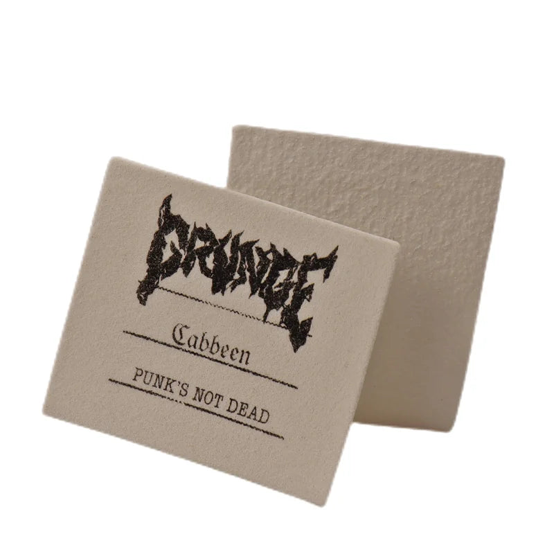 Embossed Leather Label Laserable Heavy Weight Washable Rectangle Iron-On Patches for T-shirts and Men's Shirts