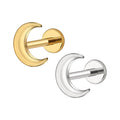 Right Grand ASTM F136 Titanium Crescent Moon Cartilage Earring Dainty Helix Tragus Labret Screwback Stud Piercing Body Jewelry