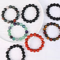 Wholesale Natural Semi-Precious Stone Mixed Beaded Bracelet Healing Gemstone 12 mm Bracelet for Gift