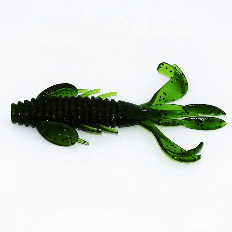 TAKEDO PR01 4.5inch 11.4cm  Multi-Tailed Fish Craw Lure Screw Musky Worm Saltwater Fishing Soft Plastic Perch Bait Fishing Lures