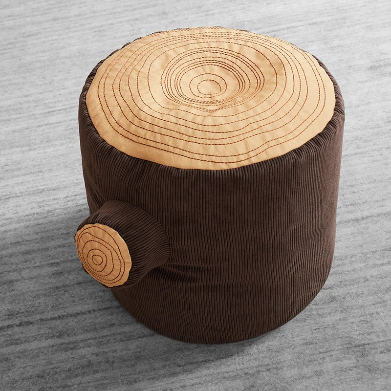 Asweets Indoor Plush Bag Chair Log Pouf for Kids' Pretend Play & Preschool Comfortable Seating for Playrooms Stump Stool