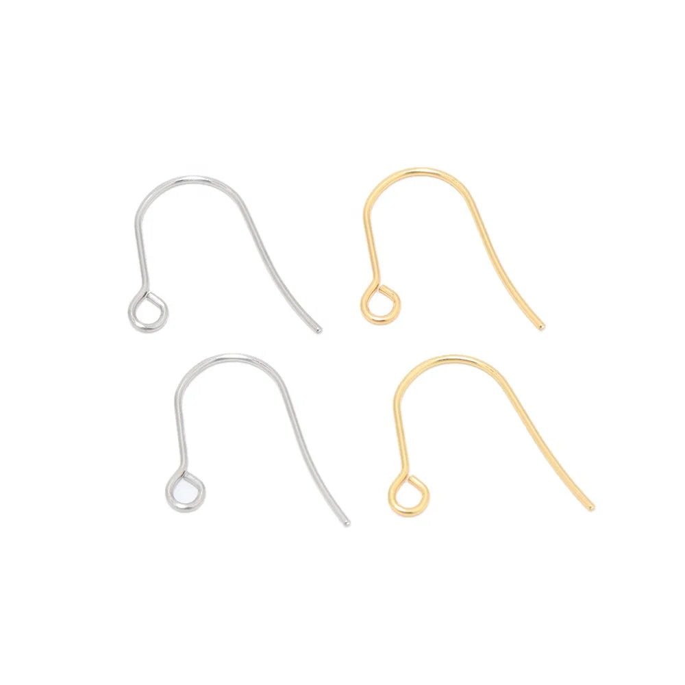 100pcs Fashion Stainless Steel Gold Color Plated Earrings Hook for DIY Jewelry Materials Makings Wholesale Bulk