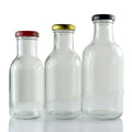 250ML 350ML 500ML Clear Glass Ring Neck Squeeze Hot Sauce Chili Glass Bottles Juice Glass Bottles with Gold Color Screw Tin Lid