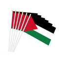 Wholesale Ready to Ship Palestine Mini Size Handheld Custom Parade Event Outdoor Waving Flag with Stick