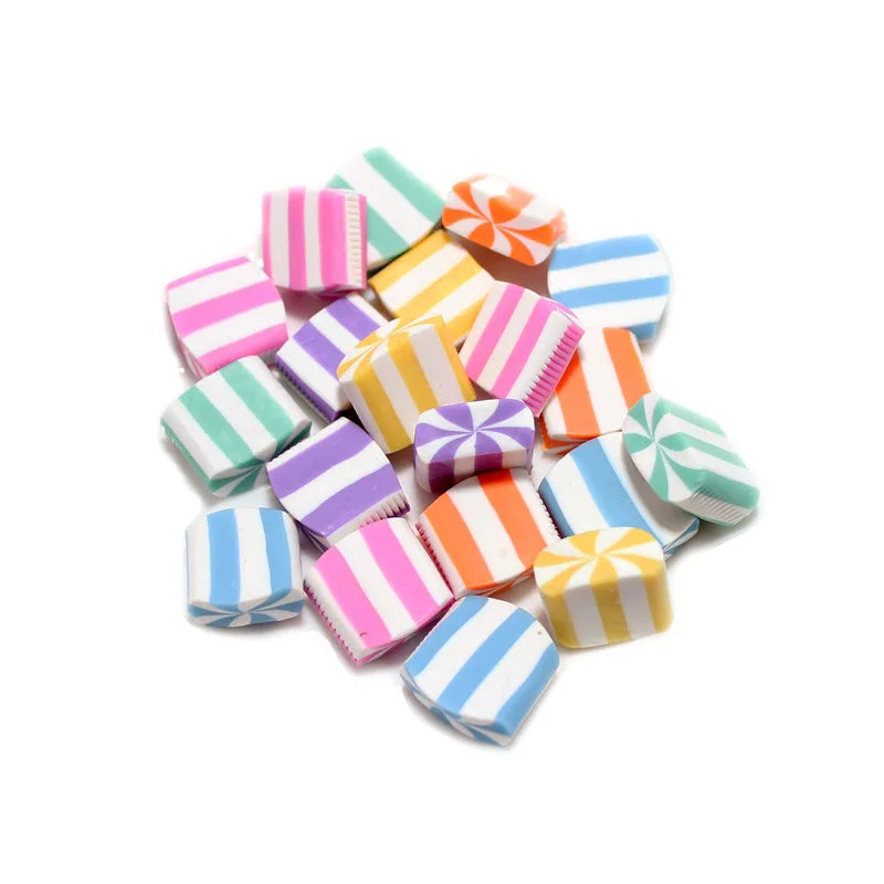 Cute Pink Clay Marshmallow Cotton Candy Shape Polymer Clay Craft 100 Pcs/Bag Targeted Ceramic Clay Porcelain Beads