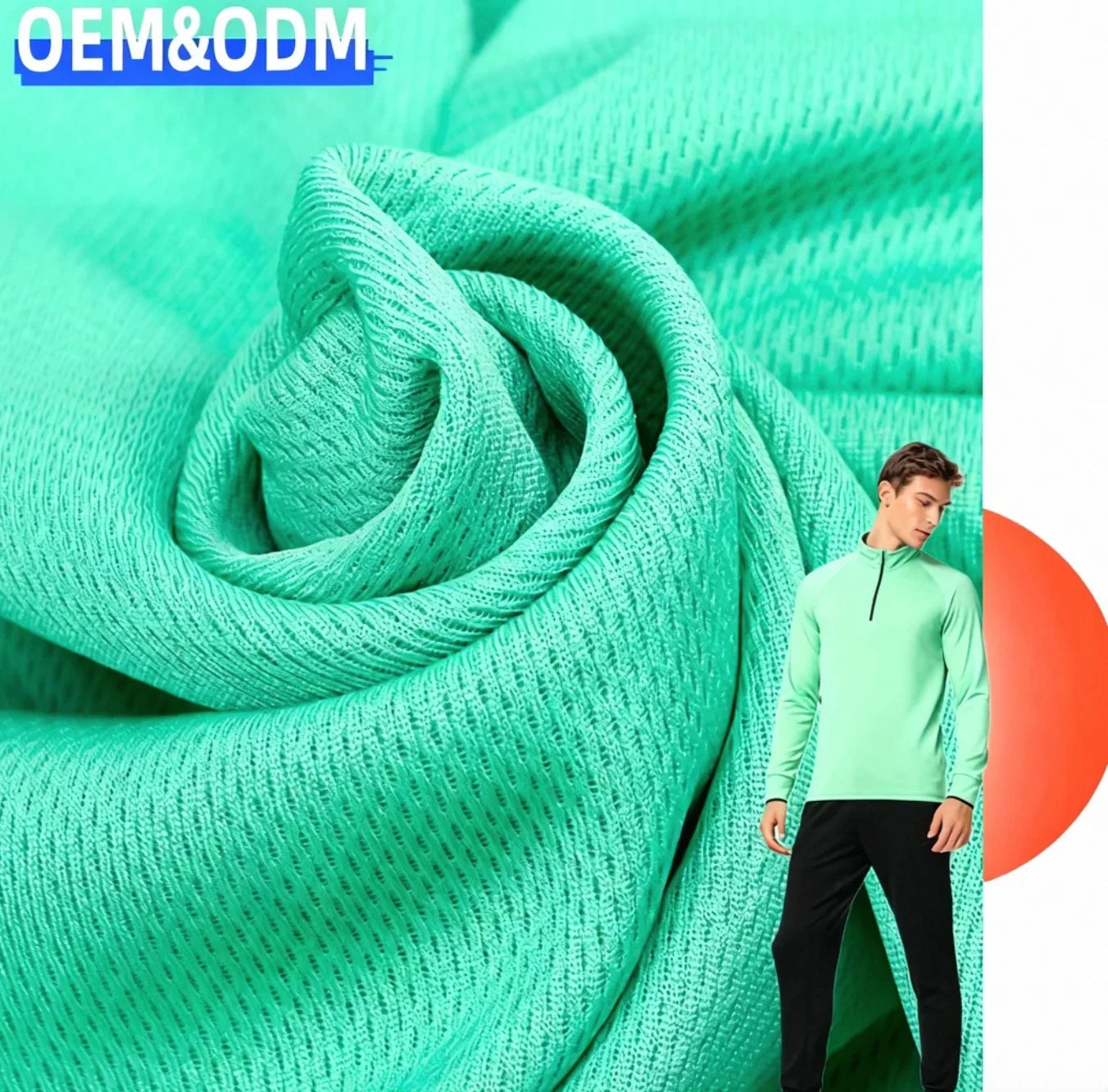 100% Polyester 150 Gsm Bird Eye Mesh Fabric Knitted Sportswear Fabric