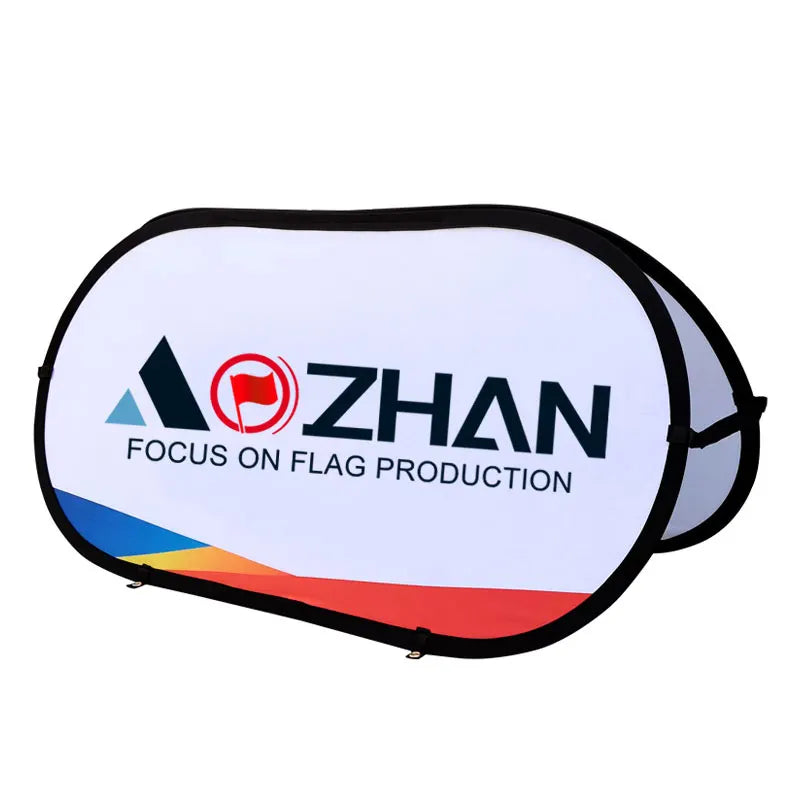 Aozhan High Quality Golf Ball Portable Outdoor Display Horizontal Pop up Banner Pop Out a Frame Stand Beach Flag