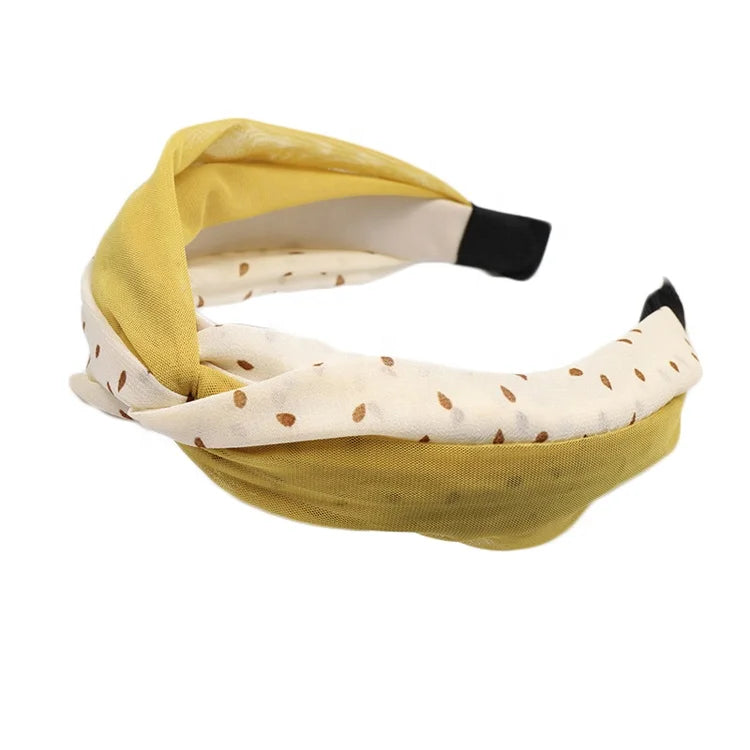MIO New Fashion Knot Hairband Unique Wide Headwrap Chiffon Cross Headband Twist Hair Hoop for Women