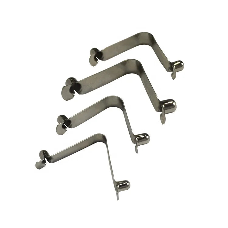 Customized Industrial Nickel Plated Flat Spring Steel Button Clips