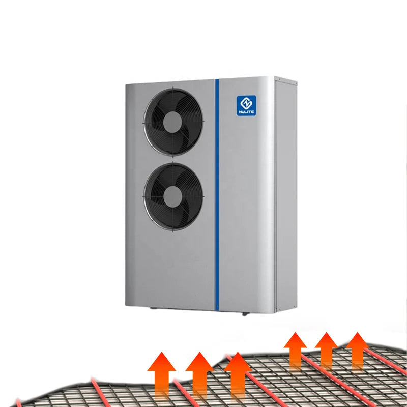 Nulite New DC Inverter Air Source Heatpump China 12KW All in One Water Heater R32 Heat Pump R290 8KW