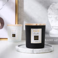 Luxury Frosted 4oz 8oz 10oz Matte Black Glass Candle Jars Container With Metal Gold Silver Lid Bamboo Wood Lid