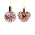 Blank Sublimation Plastic Christmas Balls Custom Photo Christmas Hanging Ornaments for DIY Printing