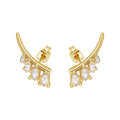 Latest 18K Gold Plated Stainless Steel Jewelry Rhinestone Minimalist Stud Earrings Oval Zircon for Women Party Earrings E231520