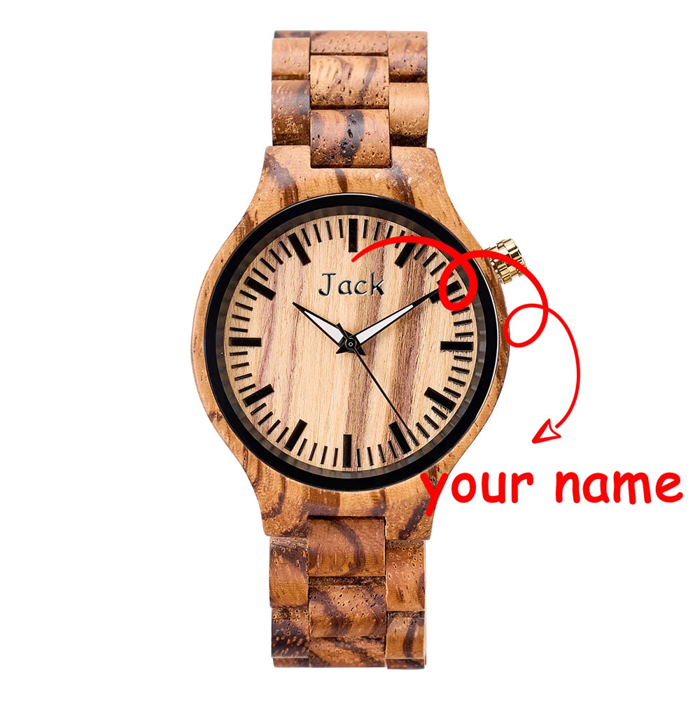 China Wholesale Fashion Watch Dropshipping Zebra Wood Watch with Japan Quartz Movment