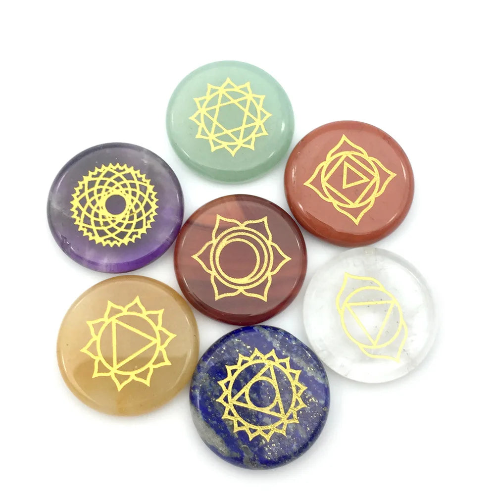 Wholesale 7 Chakra Healing Crystal Set Feng Shui Style Home Meditation Decoration Love Gemstone Carved Wholesale Crystal Crafts