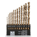 13 Pcs 1/16"-1/4" Hex Shank High Speed Steel M35 Twist Drill Bit Set for Stainless Steel Aluminum Alloy Iron Copper Etc