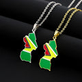 Manufacturer Stainless Steel Guyana Flag Charm Link Chain Necklace 18K Gold Plated Enamel Guyana City & Map Pendant Necklace