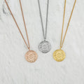 Gold Plated Stainless Steel Zodiac Sign Pendant Necklace with Box Chain-Gift for Unisex