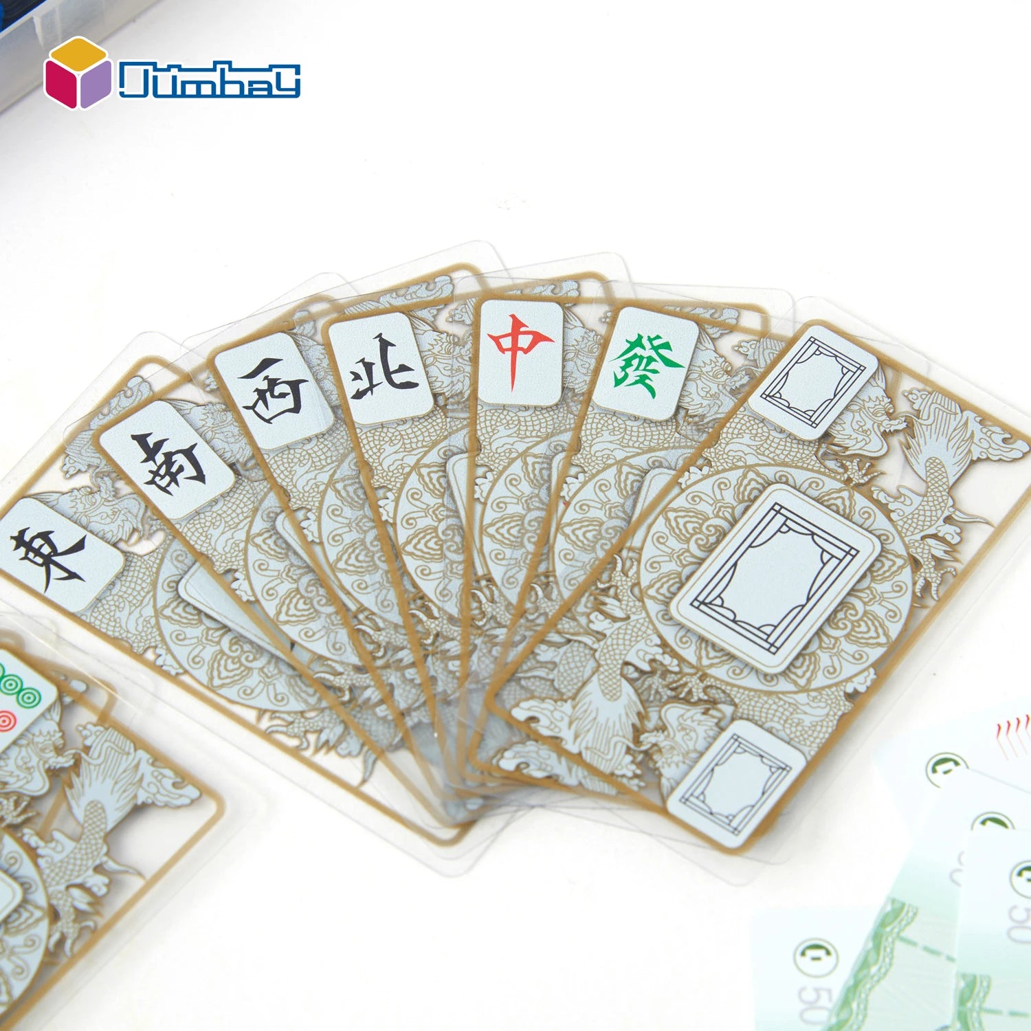 Portable Chinese Traditional Waterproof Transparent Custom Size Plastic Mahjong Poker Dice Playing Cards Game