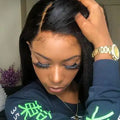 Natural Color Long Swiss Lace Straight Hair Wig for Black Women 100% Raw Indian Human Hair Lace Front Wig MegaBDM