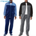 Wholesale Custom Men's Velour Tracksuit Set Casual Fashion Velvet Jogger Zipper Sweatsuits Plus Size Heavyweight Colorblock