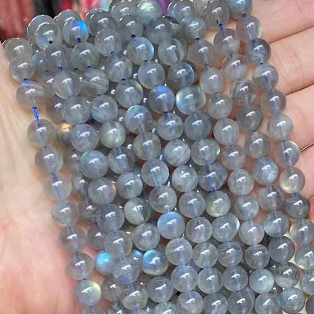 6mm 8mm 10mm AAA Nature Precious Gemstone Polished Loose Round Beads Reflective Blue Light Labradorite Strand DIY Bracelet