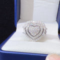 Custom Heart Ring Women Fine Jewelry Sterling Silver S925 VVS Moissanite Hip Hop Jewelry Diamond Ring