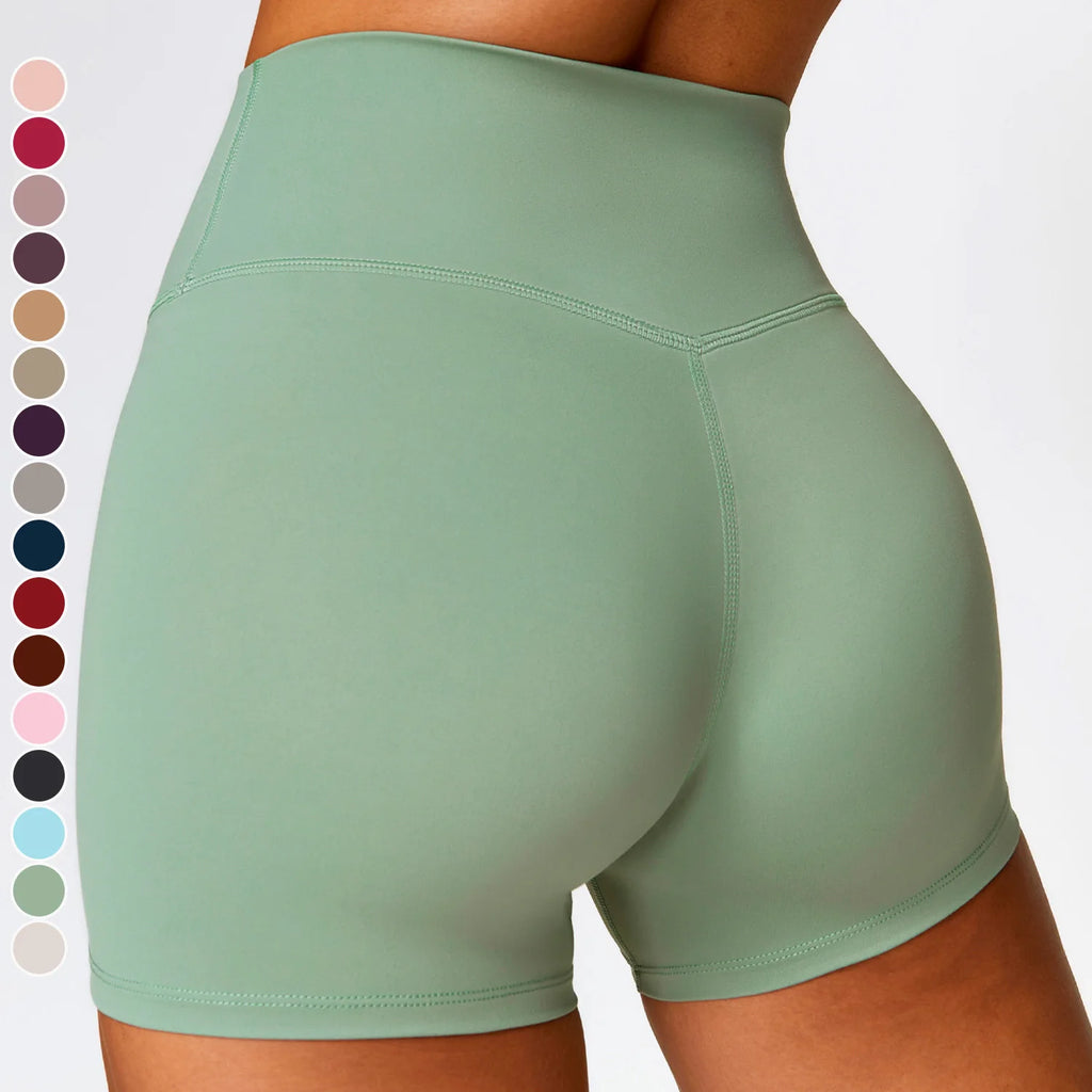 Customized Women's Tight Yoga Shorts High Waist Gym Fitness Shorts Quick Dry Hip Lifting Solid Sports Pants for Women
