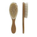 All Natural Soft Goat Hair Wooden Cushion Laser Baby Hair Brush and Comb Set for Newborns