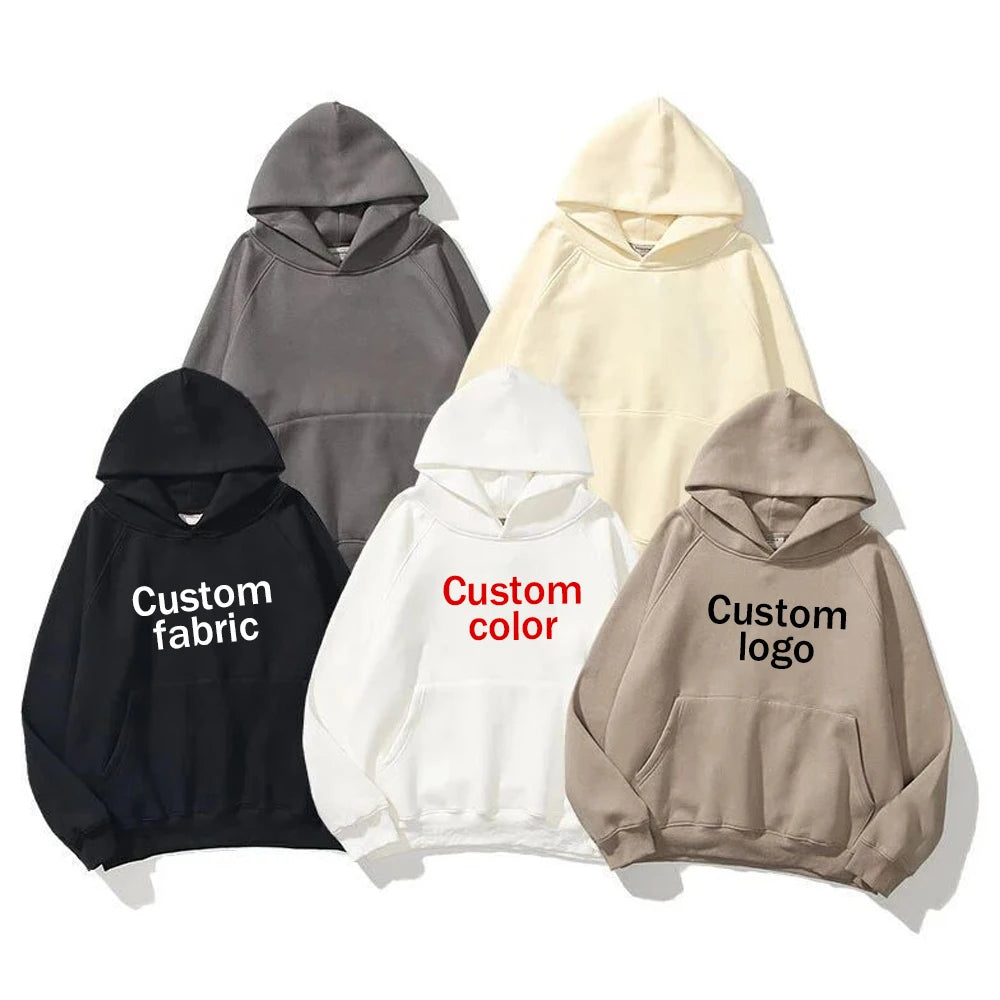Wholesale Pullover Cropped Custom Logo Long Sleeve Sports Blank Oversized Heavyweight Cotton Wash Fashion Men Unisex Hoodies