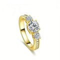 Diamond Moissanite Ring for Women 2 Ct White Gold with Sterling Silver VVS Engagement Jewelry Gift