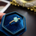 Good Price Pleasure 925 Sterling Silver 18k Gold Plated Natural Black Opal Chunky Women Rings