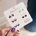 SC Fashion Design 7 Pairs a Week Earrings Studs Set Korean Mini Flower Butterfly Heart Pearl Crystal Stud Earrings for Girls