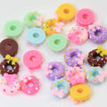 Assorted 100Pcs Kawaii Donut Cabochons Miniature Resin Donut Simulated Food Crafts for Scrapbook Embellishment Hair Bow DIY
