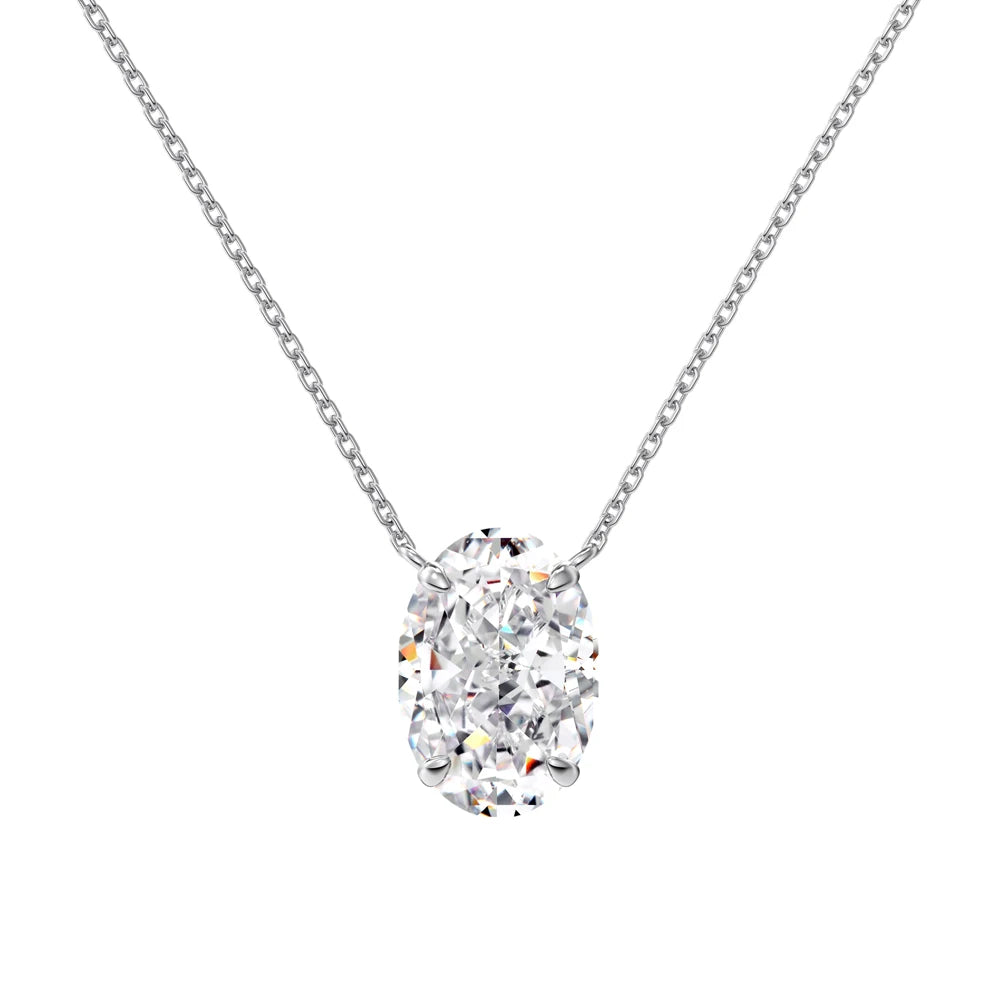Dylam Classic Design Fine Fashion 925 Sterling Silver Link Chain Solitaire 8A Crushed Iced Out Cut Pendant Jewelry Necklaces