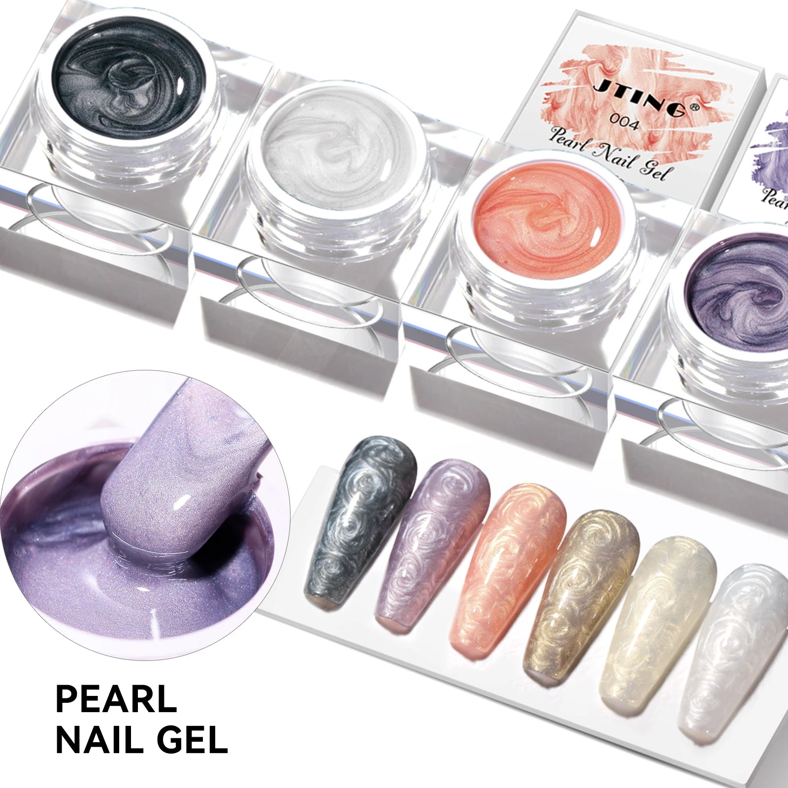 JTING Nail Trends Professional Cusomtize 6 Colors Pearl Shimmer Nail Gel Polish Cruelty Free with Multi Effects OEM ODM